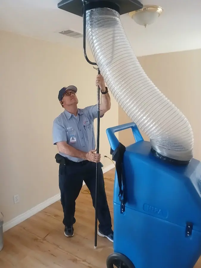 Mini Split Installation technician using HEPA equipment in Vallejo